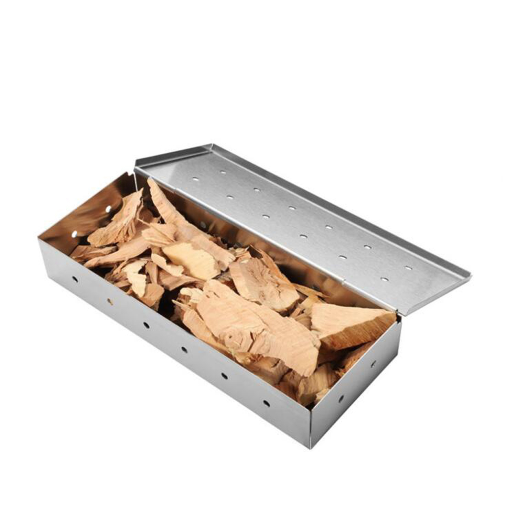 Smoker Box Wood Chip - 그릴, 스테인레스 스틸 구멍, 차가운 연기