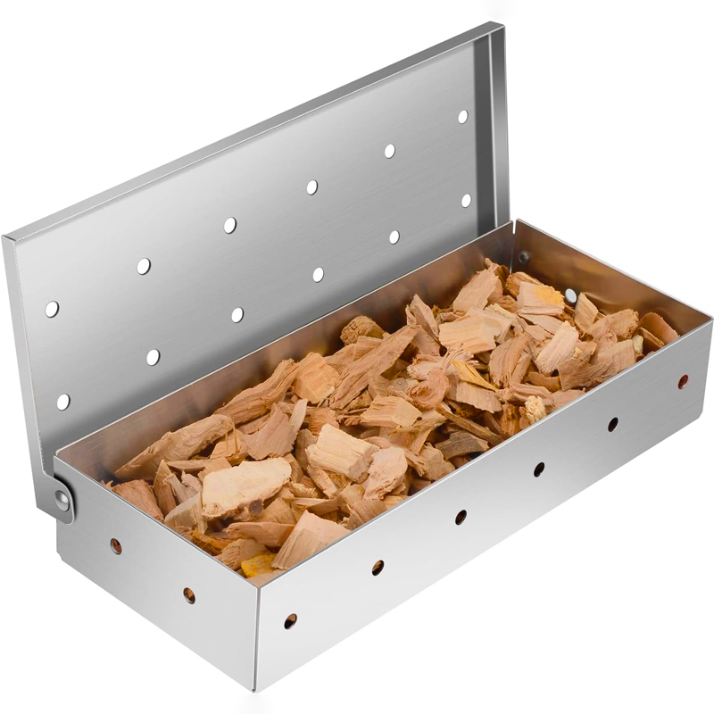 Smoker Box Wood Chip - 스테인리스 스틸 그릴용 스모커 박스, 나무
