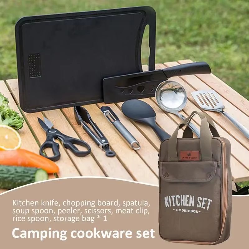 8pcs 캠핑 주방 조리기구 세트 휴대용 가방 야외 여 - Home Cooking Utensil Set 리뷰 및 가격