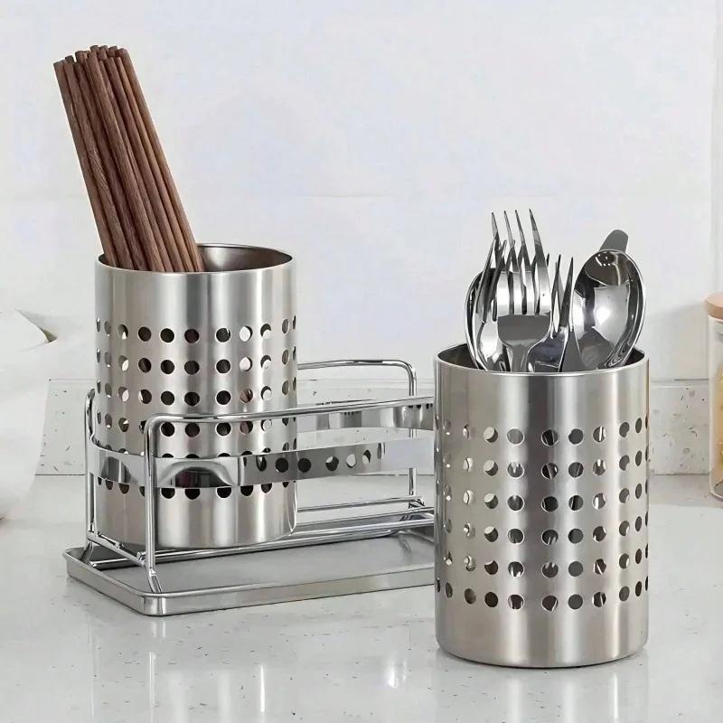 # 새로운 스테인리스 스틸 원통형 식기 보관함, 수저통 - Home Cooking Utensils 리뷰 및 가격