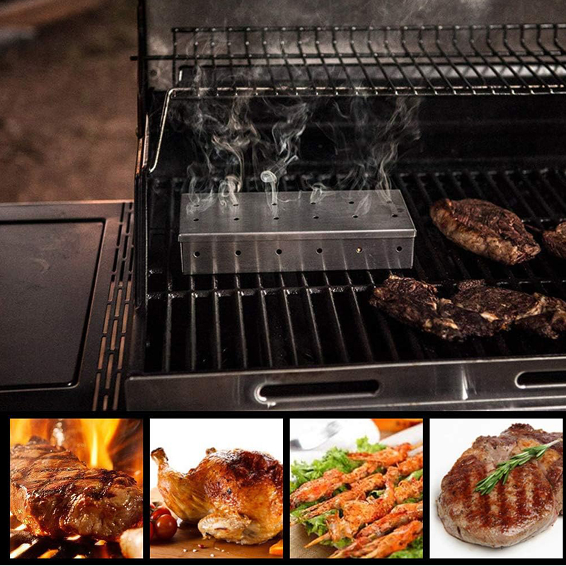 스테인리스 스틸 스모커 박스 (나무칩 BBQ 그릴용,  - Smoker Box Wood Chip 리뷰 및 가격
