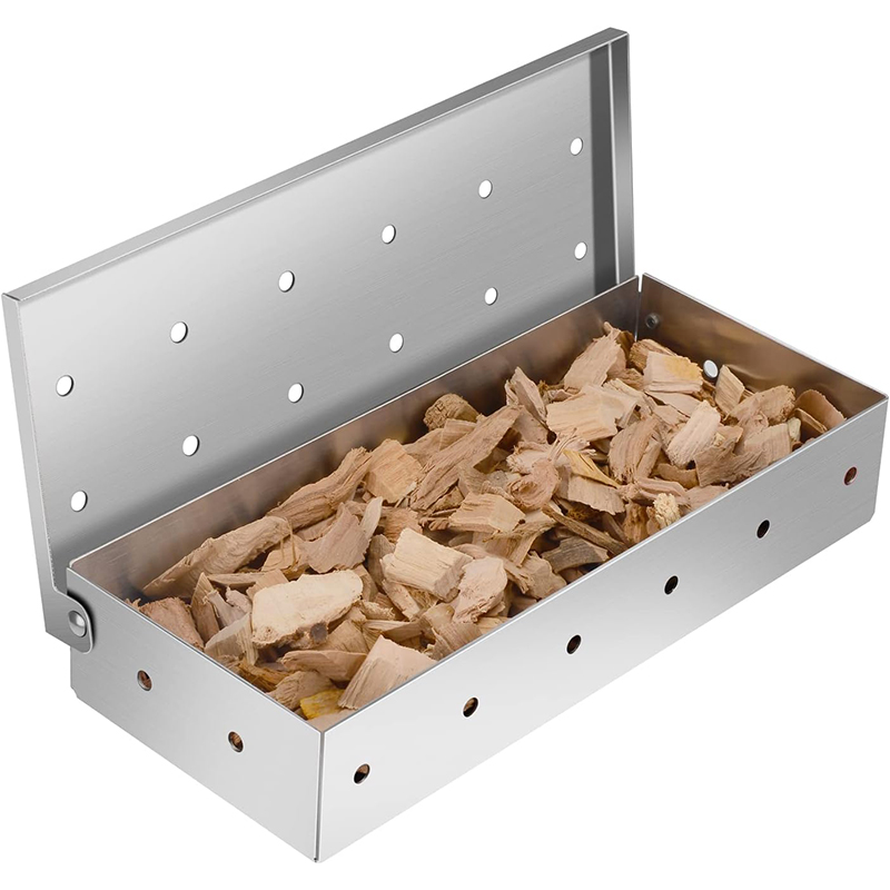 스테인리스 스틸 나무칩 스모커 박스, 경첩 뚜껑이 있는 - Smoker Box Wood Chip 리뷰 및 가격