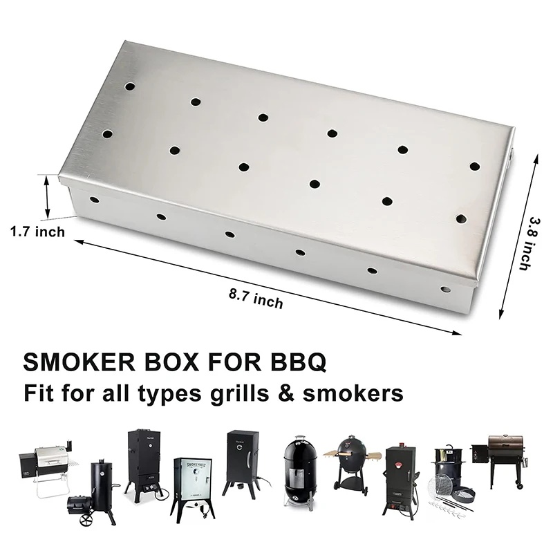 스테인리스 스틸 스모커 박스, 우드칩용 BBQ 그릴 액 - Smoker Box Wood Chip 리뷰 및 가격