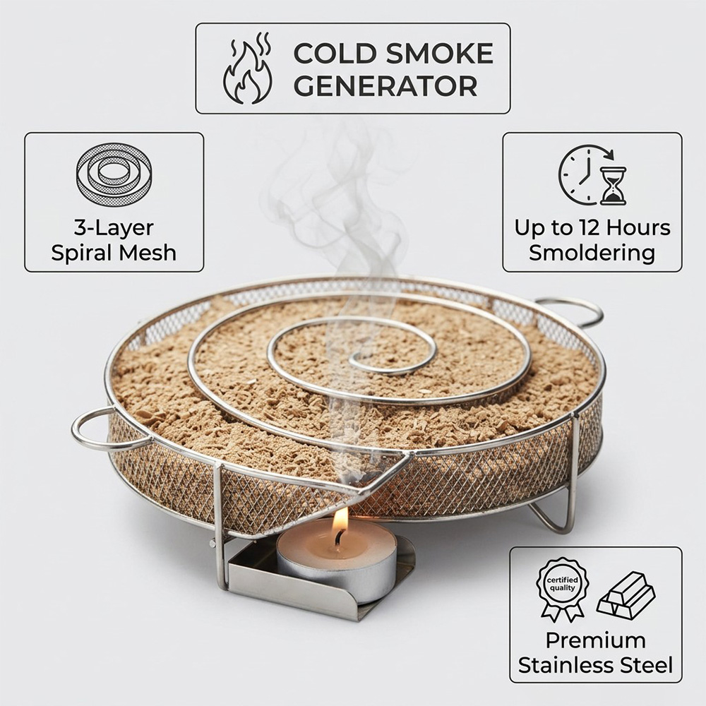 원형 스테인리스 훈제 트레이, 야외 사냥용 식품 가공  - Smoker Box Wood Chip 리뷰 및 가격