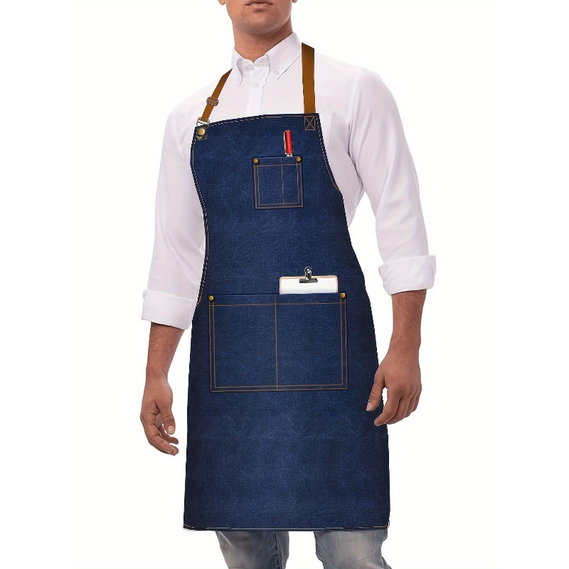 남녀공용 데님 작업 앞치마, 얼룩 방지 데님 앞치마,  - Home Cooking Work 리뷰 및 가격