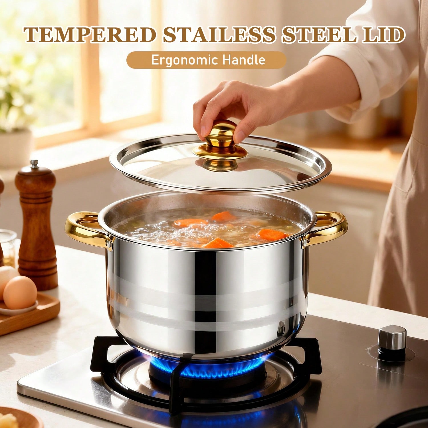스테인리스 스틸 냄비 세트 모던 럭셔리 조리기구 스톡팟 - Home Cooking Utensils 리뷰 및 가격