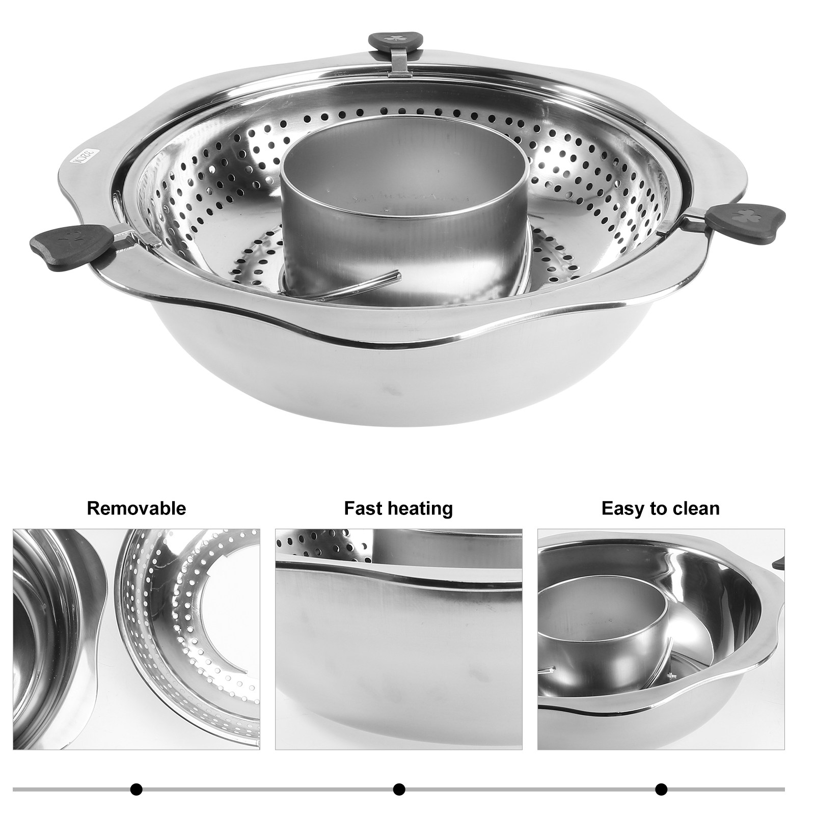 회전식 핫팟 스테인리스 스틸 냄비 논스틱 손잡이 빠른  - Home Cooking Utensils 리뷰 및 가격
